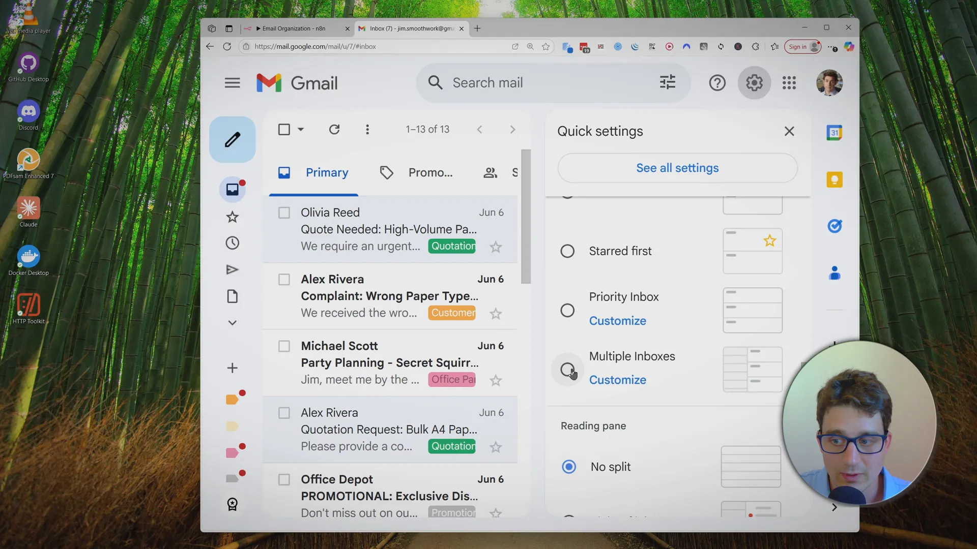 Gmail settings for multiple inboxes