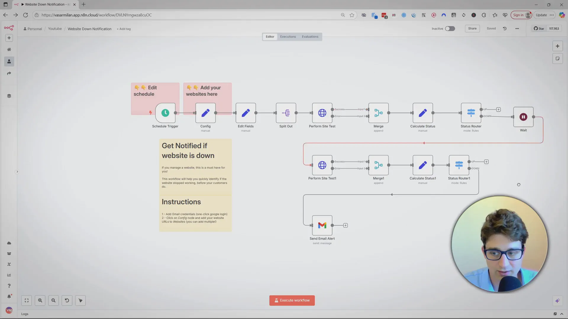 n8n template configuration steps